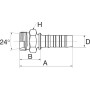 Raccord GATES 6GS12MDH
