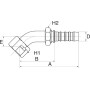 Raccord GATES 8GS10FFORX45S