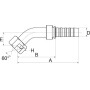 Raccord GATES 8GS8FBSPORX45