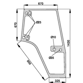 Vitre de porte UNIVERSEL D7126