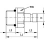 Raccord à visser 6x1/4" UNIVERSEL PIF614B