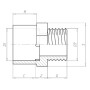 Raccord adaptateur VDL PVC7ADP34M