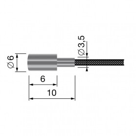 Cavo per 19 filo - lunghezza 2500 mm - diametro 2 mm