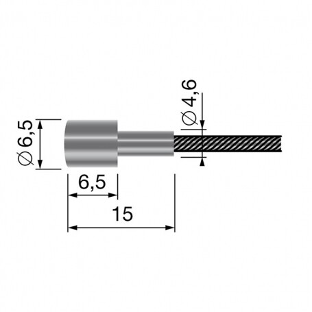 Cavo per 19 filo - lunghezza 2500 mm - diametro 2,5 mm