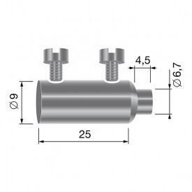 Horquilla cable doble - polea 3 mm