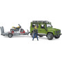 Land Rover miniature avec remorque et Ducati BRUDER U02589