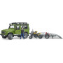 Land Rover miniature avec remorque et Ducati BRUDER U02589