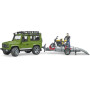 Land Rover miniature avec remorque et Ducati BRUDER U02589