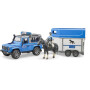 Land Rover Police miniature avec van pour chevaux BRUDER U02588