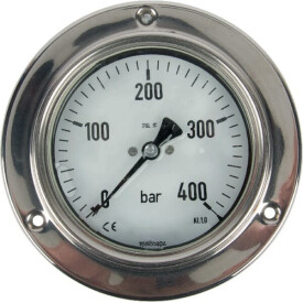 Manómetro 7216 diámetro 100 mm 0-400 bar montaje en panel MA100400P08SS