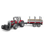 Tracteur miniature Massey Ferguson 7480 avec chargeur frontal et remorque à bois BRUDER U02046