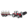 Tracteur miniature Massey Ferguson 7480 avec chargeur frontal et remorque à bois BRUDER U02046