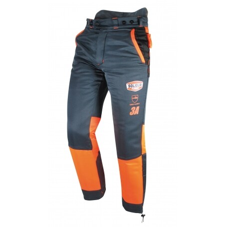 Pantalon de bûcheronnage multi-poches SOLIDUR Taille S (38/40) - Classe 3 - Norme CE EN381-5