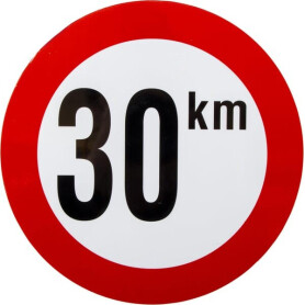Panneau de limitation de vitesse 30km-h en PVC UNIVERSEL BK30