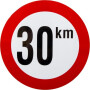 Panneau de limitation de vitesse 30km-h en PVC UNIVERSEL BK30