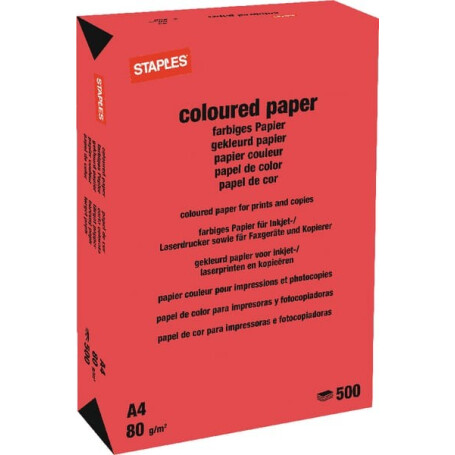 Papier A4 - 500 feuilles - rouge STAPLES 600315ST
