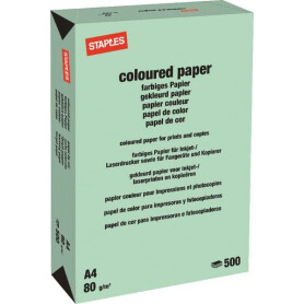 Papier A4 - 500 feuilles - vert STAPLES 600307ST