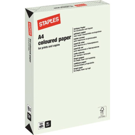 Papier A4 - 500 feuilles - vert clair STAPLES 600306ST