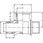 Raccord fileté en T GEOLINE 8028251