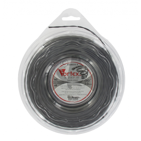 Coque fil nylon hélicoïdal copolymère VORTEX - 2.00mm x 48m - Qualité professionnelle - Fabrication américaine