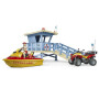 Poste de secours avec quad et jet ski miniature BRUDER U62780