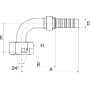Raccord à sertir GATES 10GS20FDHORX90