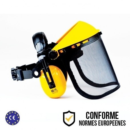 Visier professionnelle schutz extra-large helm-gehörschutz hmi-display grillagé relevable