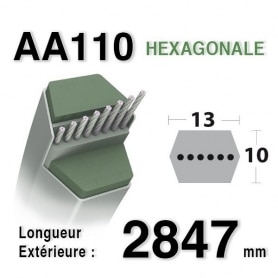 COURROIE AA110 - Courroie lisse héxagonale 2847 mm