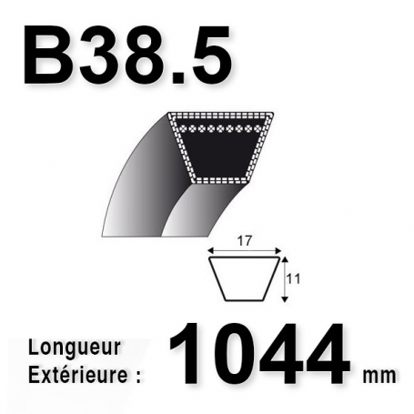 COURROIE B38.5 - TRAPÉZOIDALE 17 MM X 1044 MM