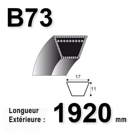 COURROIE B73 - TRAPÉZOIDALE 17 MM X 1920 MM