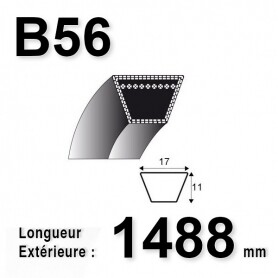 COURROIE B56 - TRAPÉZOIDALE 17 MM X 1488 MM