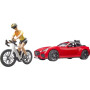 Roadster avec 1 vélo de route et cycliste BRUDER U03485