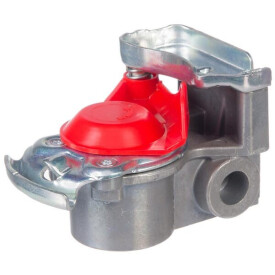Cabezal de acoplamiento con filtro integrado M16x1.5 rojo - rosca lateral WABCO 9522010170