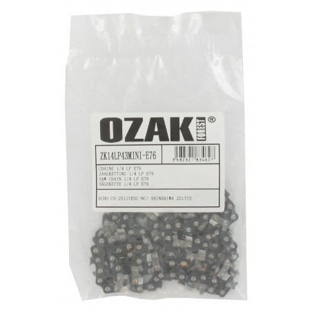 Chaîne de tronçonneuse semi carrée 1/4" 043 (1,1mm) mini 76 entraîneurs OZAKI ZK14LP43MINI-E76