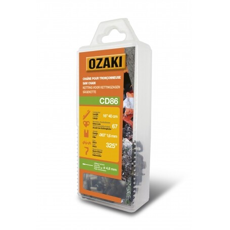 Chaîne de tronçonneuse semi carrée 325" 063 (1,6mm) 67 entraîneurs (E67) OZAKI