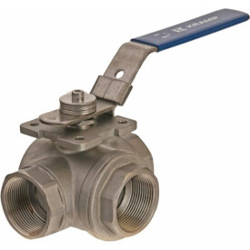 Rubinetto a sfera 3 vie a T 1 1/2" acciaio inossidabile UNIVERSALE BV3T112FSS