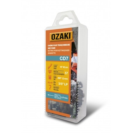 Chaîne de tronçonneuse semi carrée 3/8"LP 050 (1,3mm) 57 entraîneurs (E57) OZAKI