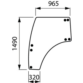 Vitre de porte gauche UNIVERSEL 3674696M1N