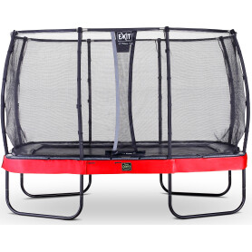 EXIT Trampoline Elegant Premium de 244x427cm avec filet de sécurité Deluxe - rouge