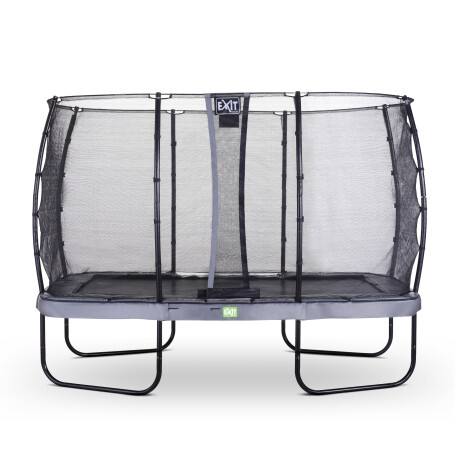 EXIT Trampoline Elegant de 214x366cm avec filet de sécurité Economy - gris