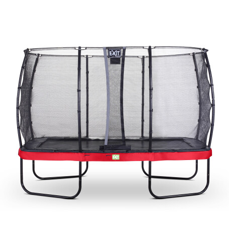 EXIT Trampoline Elegant de 214x366cm avec filet de sécurité Economy - rouge