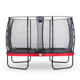 EXIT Trampoline Elegant de 244x427cm avec filet de sécurité Economy - rouge