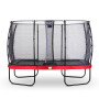 EXIT Trampoline Elegant de 244x427cm avec filet de sécurité Economy - rouge