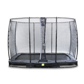 EXIT Trampoline enterré Elegant de 214x366cm avec filet de sécurité Economy - noir