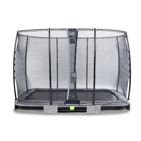 EXIT Trampoline enterré Elegant de 214x366cm avec filet de sécurité Economy - gris