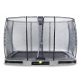 EXIT Trampoline enterré Elegant de 244x427cm avec filet de sécurité Economy - gris