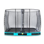 EXIT Trampoline enterré Elegant de 214x366cm avec filet de sécurité Economy - bleu