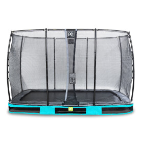 EXIT Trampoline enterré Elegant de 244x427cm avec filet de sécurité Economy - bleu