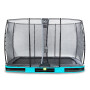 EXIT Trampoline enterré Elegant de 244x427cm avec filet de sécurité Economy - bleu