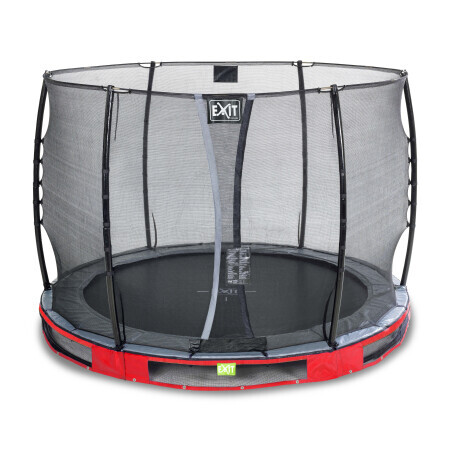 EXIT Trampoline enterré Elegant ø305cm avec filet de sécurité Economy - rouge